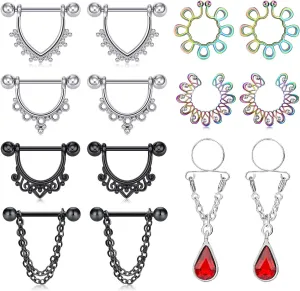 Anicina 14G Nipple Rings Nipplering for Women 14mm 16mm Straight Tongue Rings Barbell Nipple Rings Piercing Jewelry
