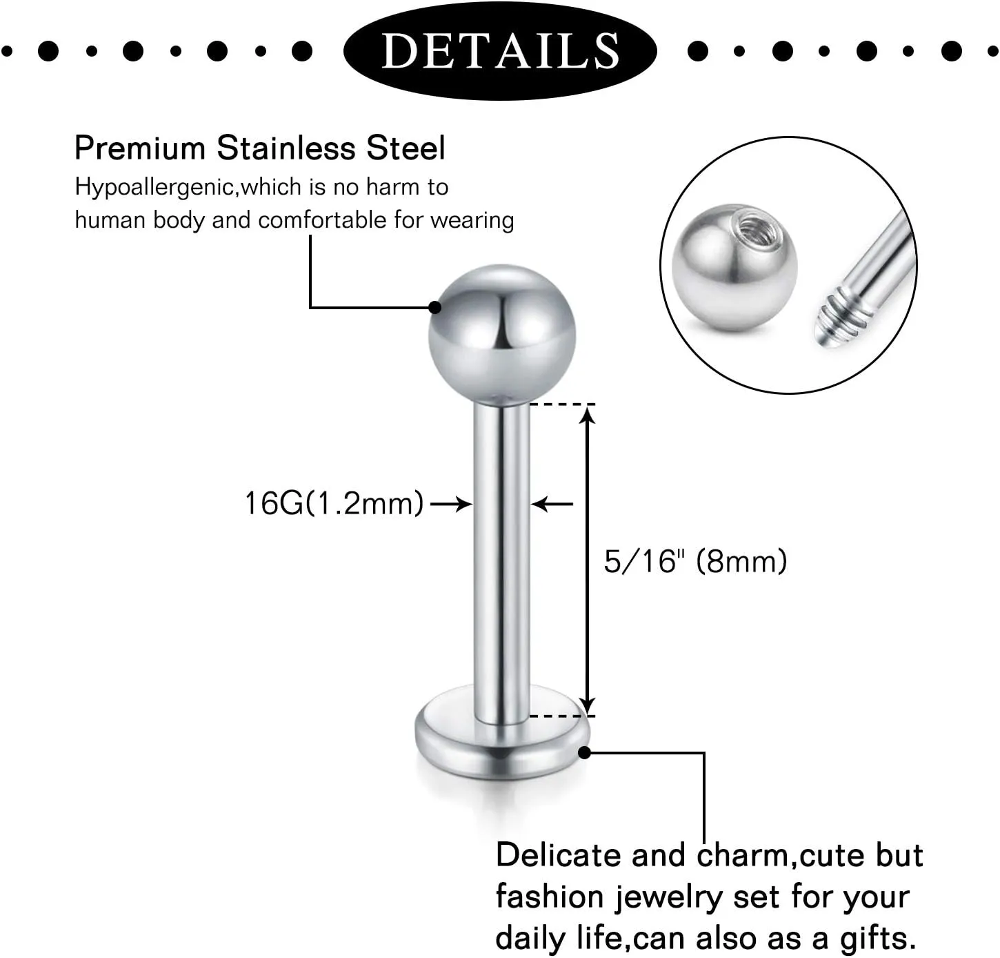 Anicina 14G Nipple Rings Nipplering for Women 14mm 16mm Straight Tongue Rings Barbell Nipple Rings Piercing Jewelry