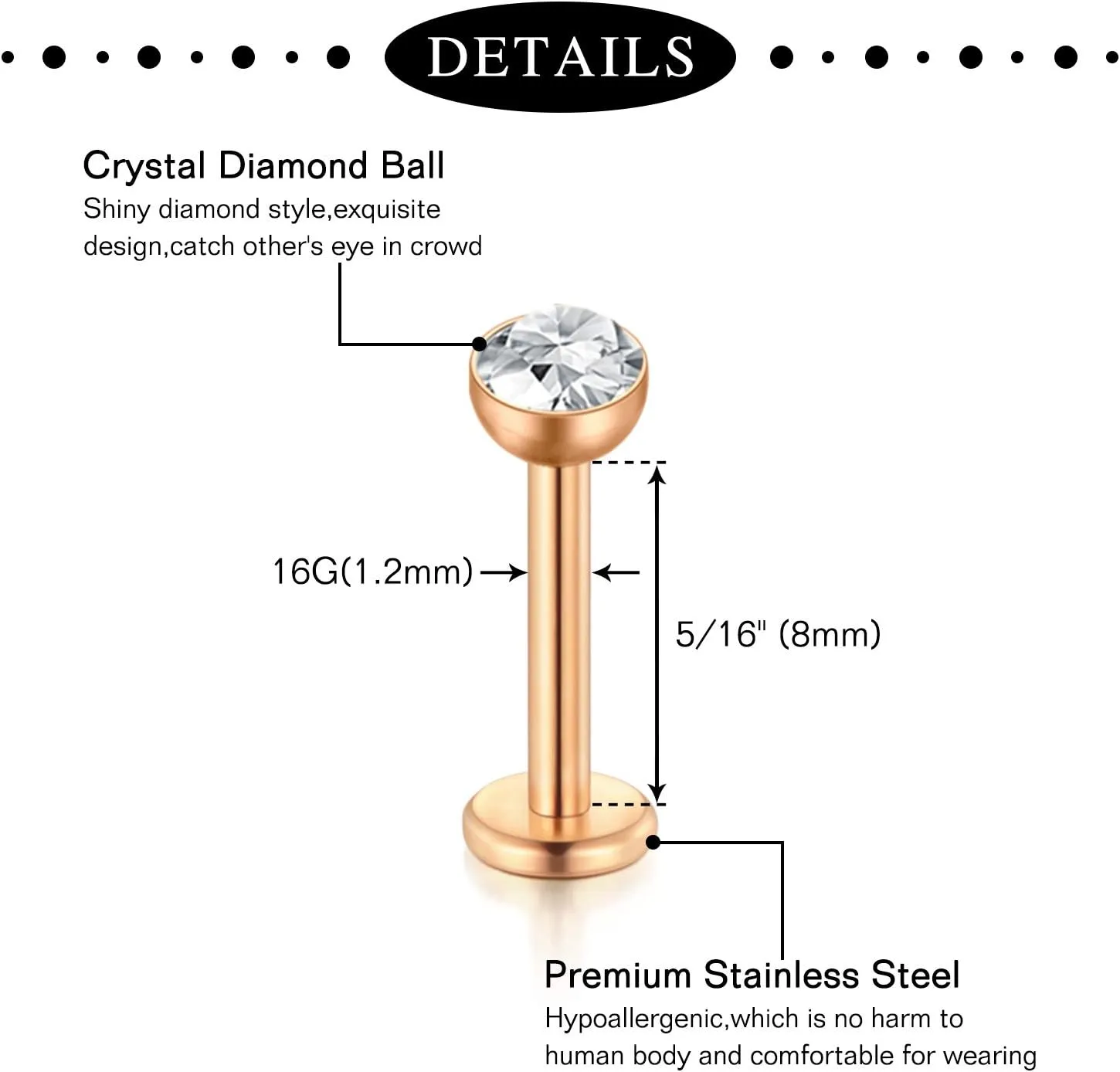Anicina 14G Nipple Rings Nipplering for Women 14mm 16mm Straight Tongue Rings Barbell Nipple Rings Piercing Jewelry