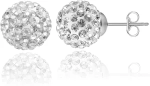 AOEDEJ 1 Piece Disco Ball Earrings for Women Silver Ball Earrings Crystal Earrings Studs Silver Crystal Earrings Cubic Zirconia