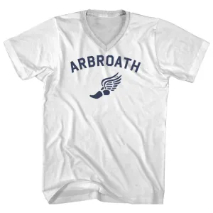 Arbroath Running Track Winged Foot Adult Cotton V-neck T-shirt