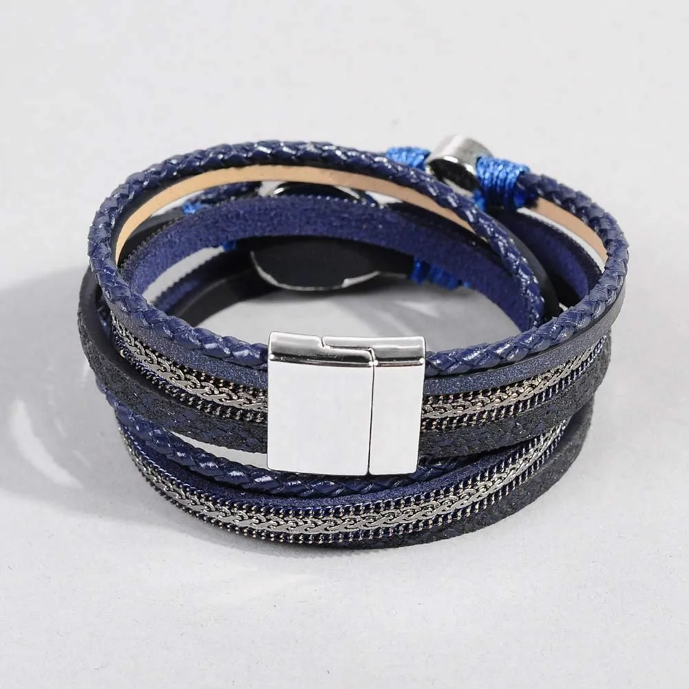 Artilady Leather Wrap Bracelets for Women - Pearl Bracelets Handmade Clasp Bangle Bracelet with Beads Jewelry Gift for Women and Mother