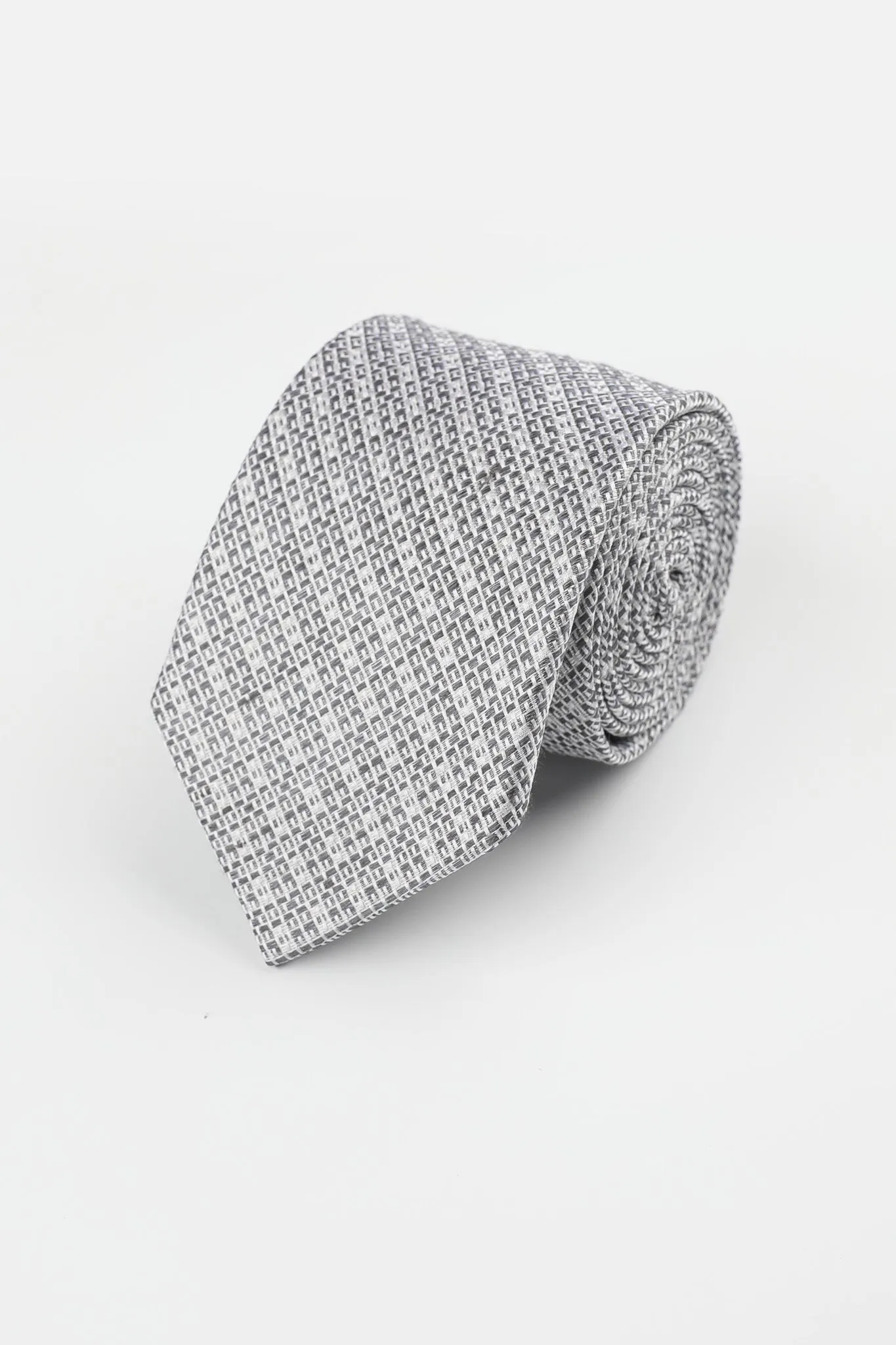 Ash Silk Linen Texture Tie