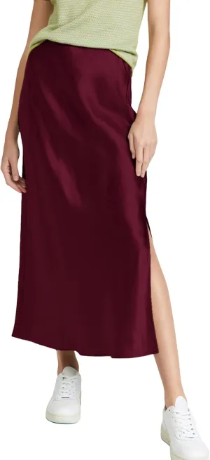ATHX Women's Satin Long Skirt Dressy 2024 Summer High Waisted Silk A Line Split Elegant Maxi Skirts