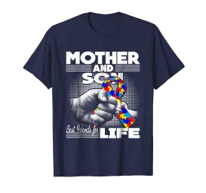 Autism Awareness T-Shirt Mother and Son Best Friend for Life
