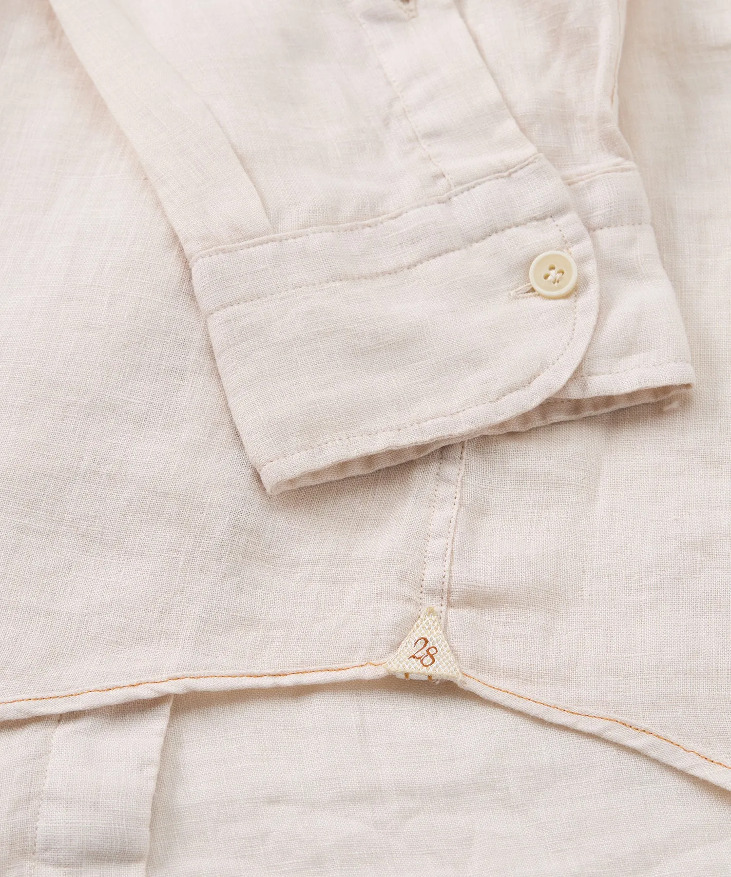 Banded Collar Long Sleeve Linen Sport Shirt