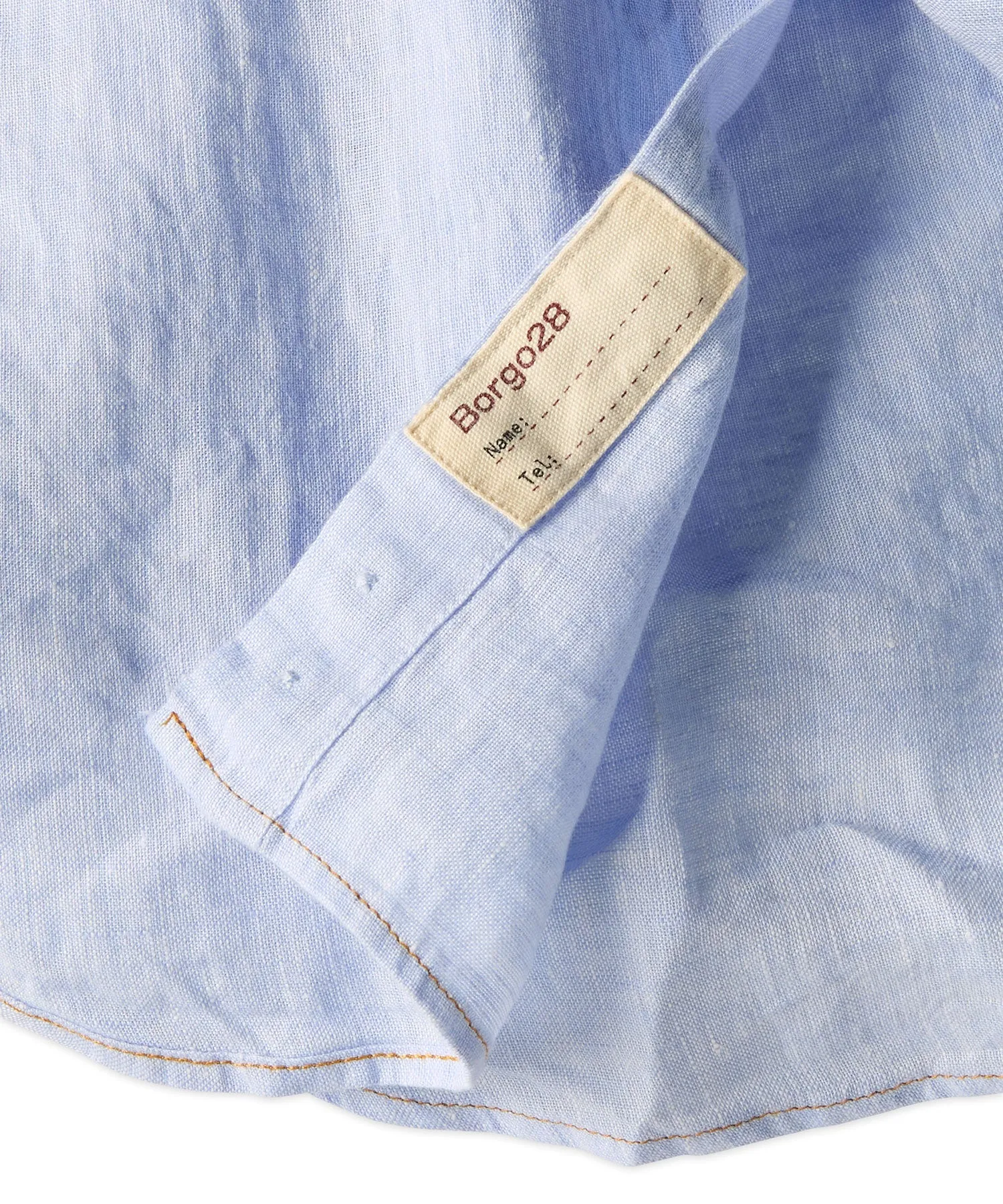 Banded Collar Long Sleeve Linen Sport Shirt