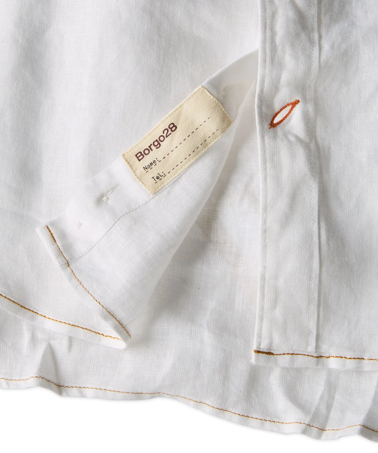 Banded Collar Long Sleeve Linen Sport Shirt
