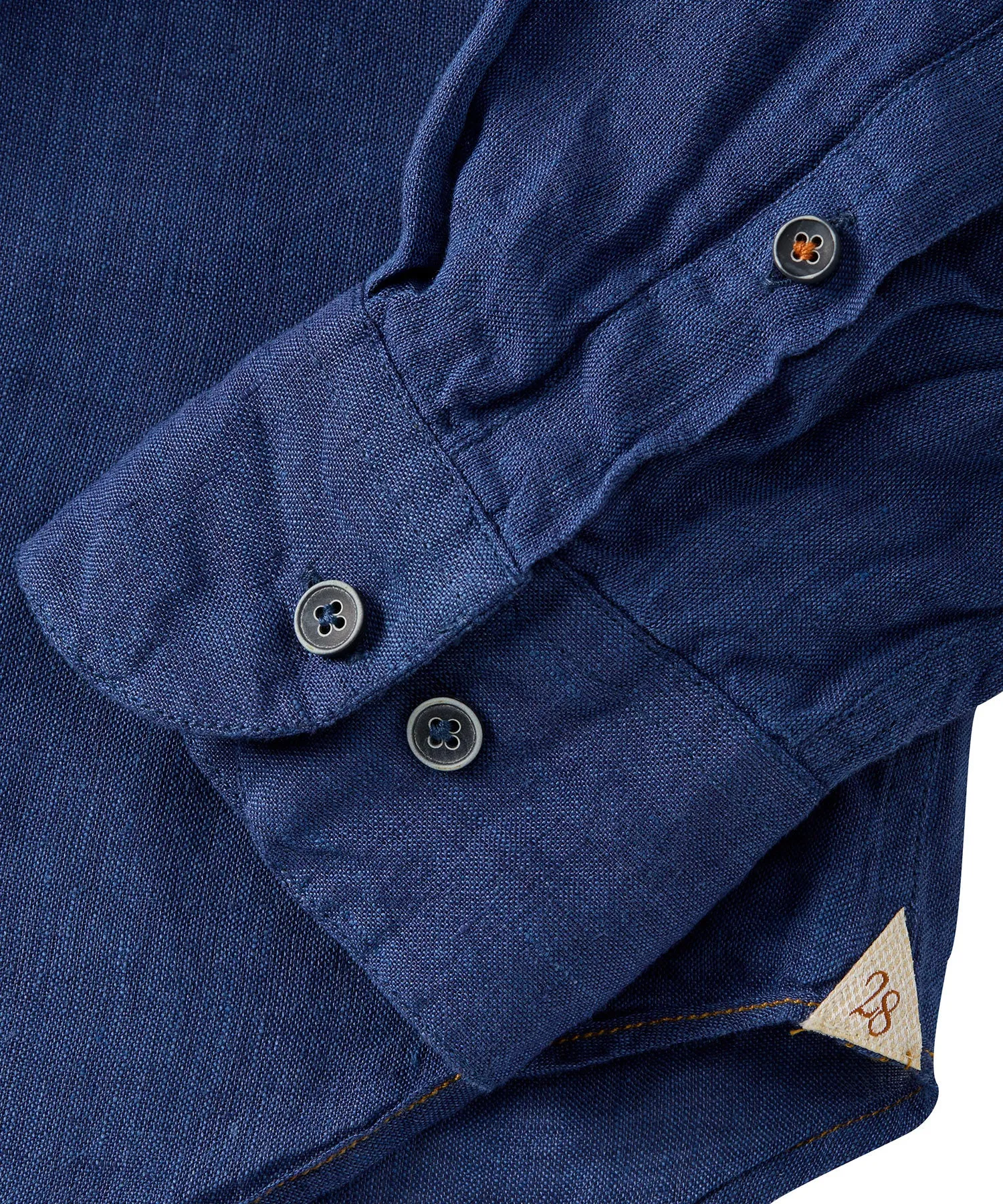 Banded Collar Long Sleeve Linen Sport Shirt