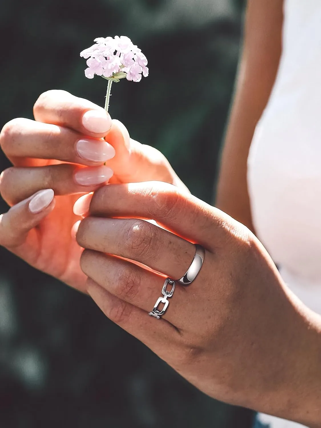 Bandmax Sterling Silver Rings for Men Women 5MM Wide Chunky Band Ring Classic Minimalist 925 Silver Rings Pinky Ring Cocktail Ring Wedding Ring