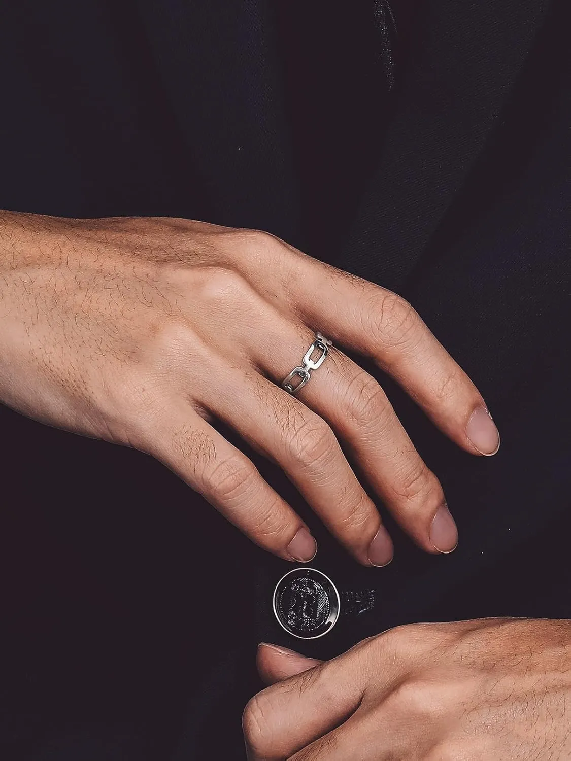 Bandmax Sterling Silver Rings for Men Women 5MM Wide Chunky Band Ring Classic Minimalist 925 Silver Rings Pinky Ring Cocktail Ring Wedding Ring