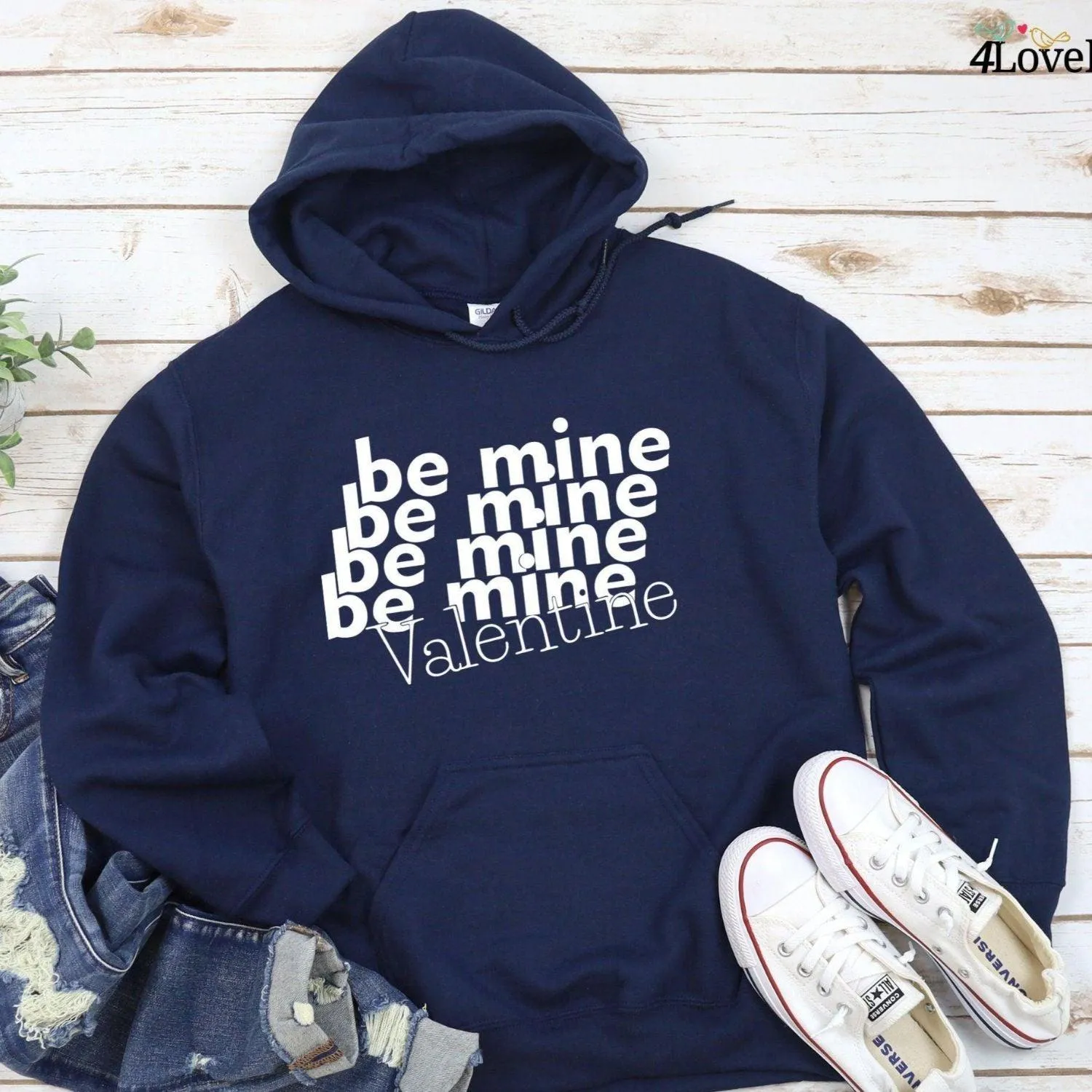 Be Mine Valentine's Gift: Matching Set - Retro Love Shirt & Sweatshirt