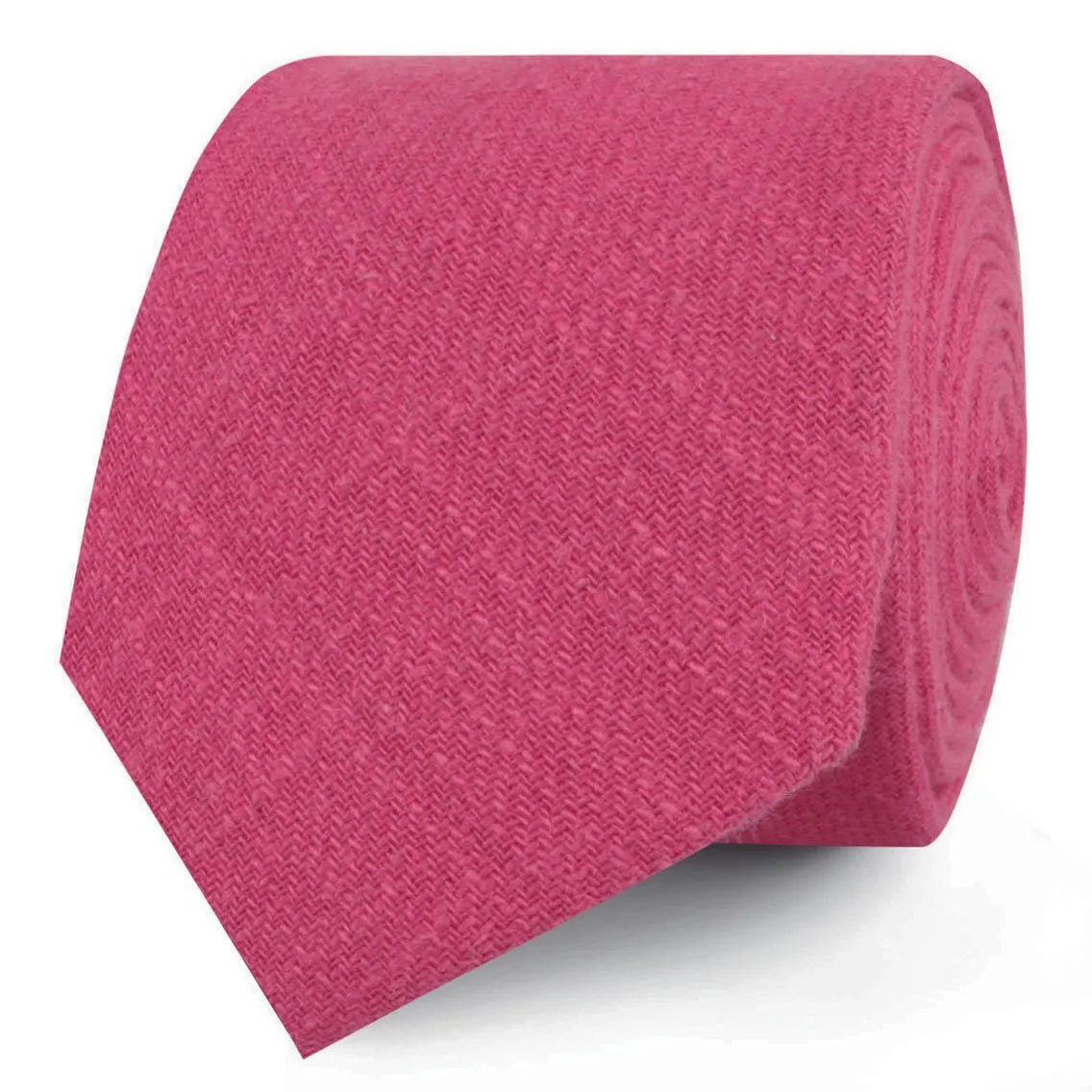 Begonia Hot Pink Linen Skinny Tie