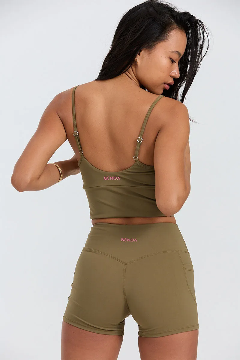 BENOA Booty Shorts - Khaki, Black