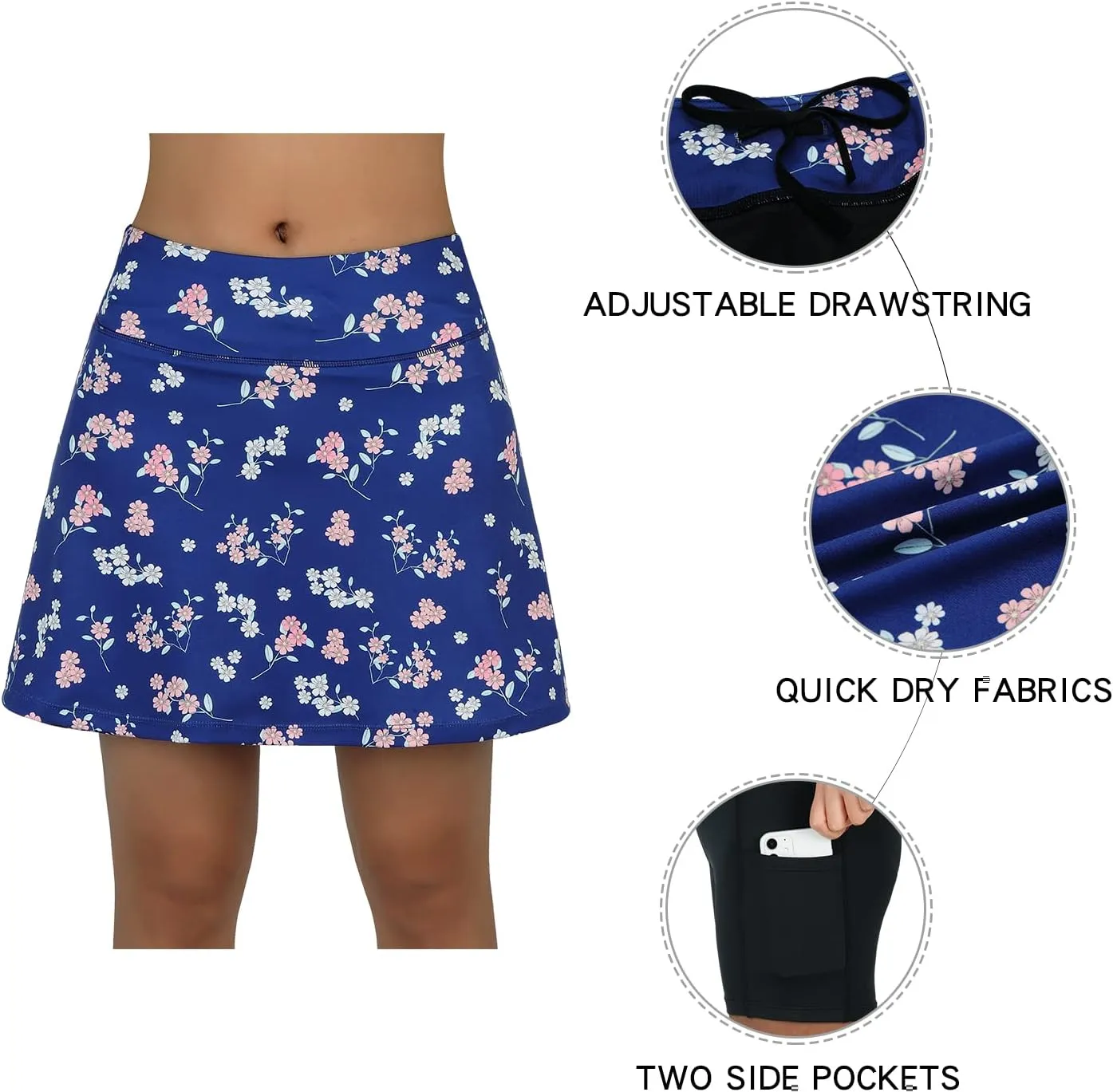 beroy Running Skirts Tennis Golf Skorts for Women - Women Workout Skirts with Pockets