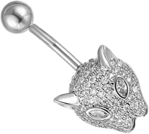 BESPORTBLE Animal Shape Navel Nails Cute Belly Button Ring Stainless Steel Navel Piercing Jewelry for Women