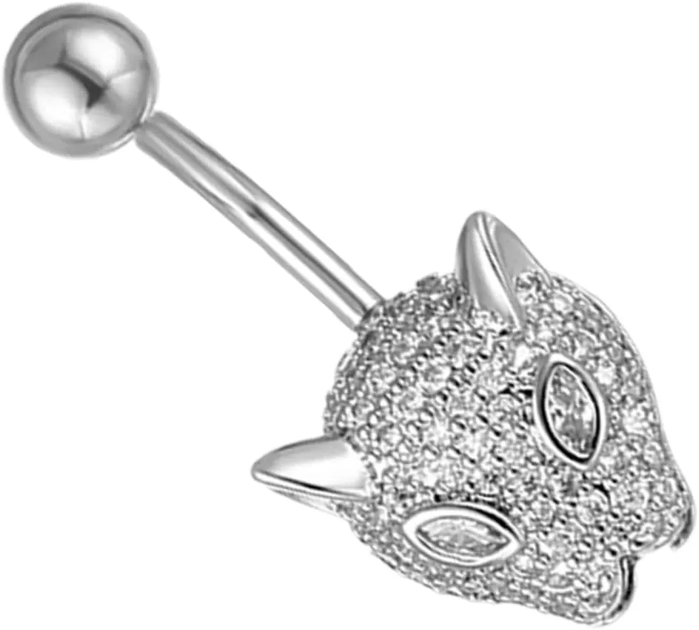 BESPORTBLE Animal Shape Navel Nails Cute Belly Button Ring Stainless Steel Navel Piercing Jewelry for Women