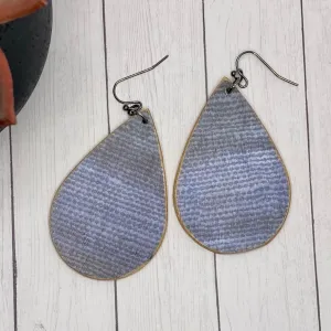 Blue Wood Earrings