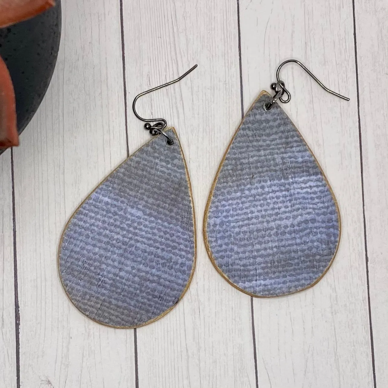 Blue Wood Earrings