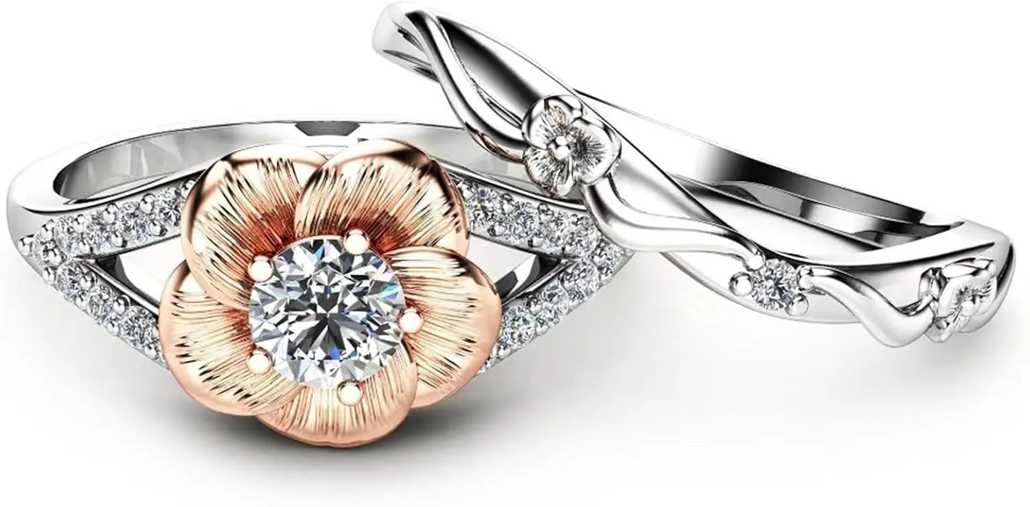 Boys Rings European And American Punk Wedding Ring Light Six Zircon Couple Engagement And Proposal Ring Stacking Rings Women