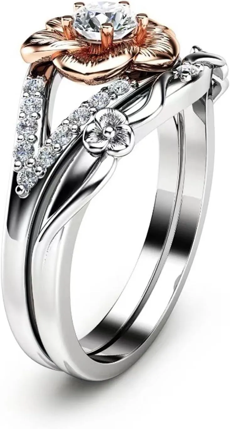 Boys Rings European And American Punk Wedding Ring Light Six Zircon Couple Engagement And Proposal Ring Stacking Rings Women