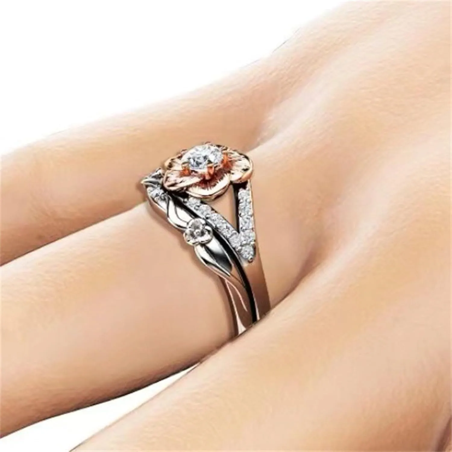 Boys Rings European And American Punk Wedding Ring Light Six Zircon Couple Engagement And Proposal Ring Stacking Rings Women