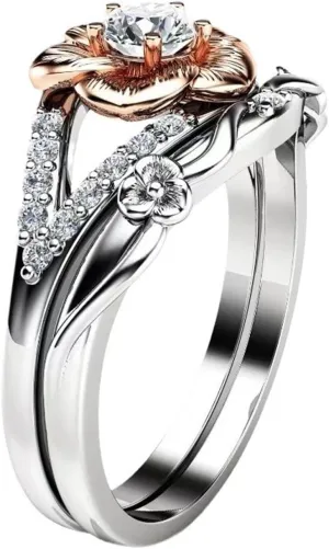 Boys Rings European And American Punk Wedding Ring Light Six Zircon Couple Engagement And Proposal Ring Stacking Rings Women