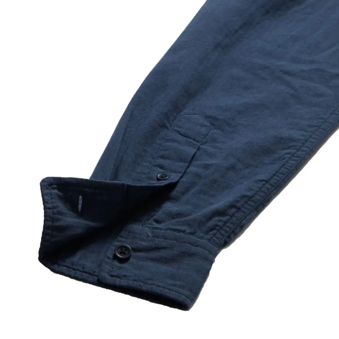 Brando Lightweight Double Cloth Shirt (Midnight Navy)