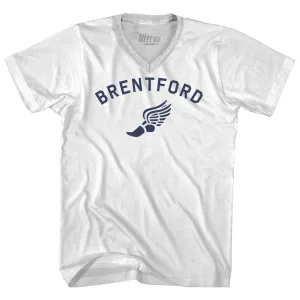 Brentford Running Track Winged Foot-Adult Cotton V-neck T-shirt