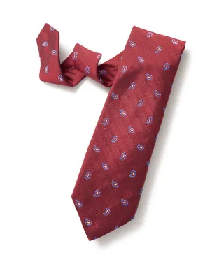 Burgundy Woven Neat Paisley Tie