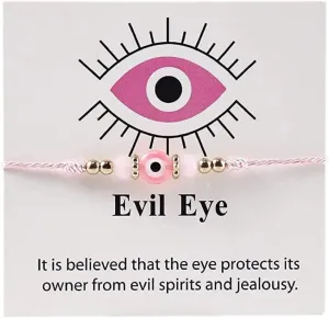 Caiyao 4 Pcs Evil Eye Bead Bracelet Hamsa Hand Fatima Charm Stretch Amulet Turkish Good Luck Protection Kabbalah Jewelry