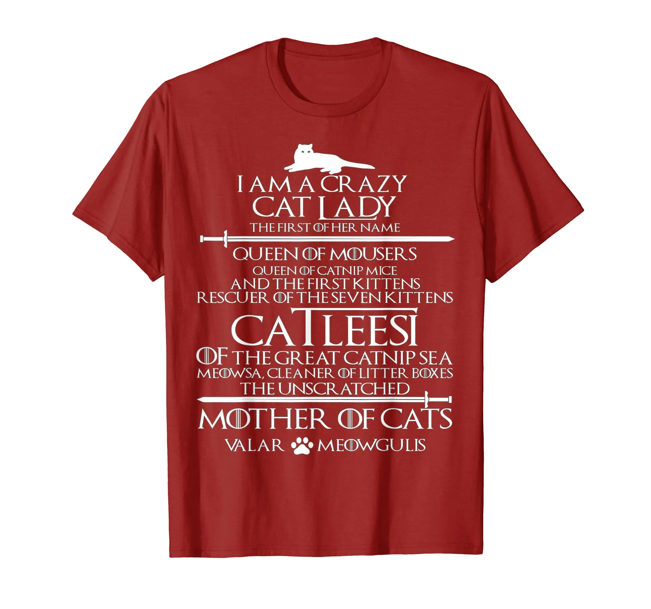 Catleesi Mother Of Cats Funny Cat Lovers Tshirt