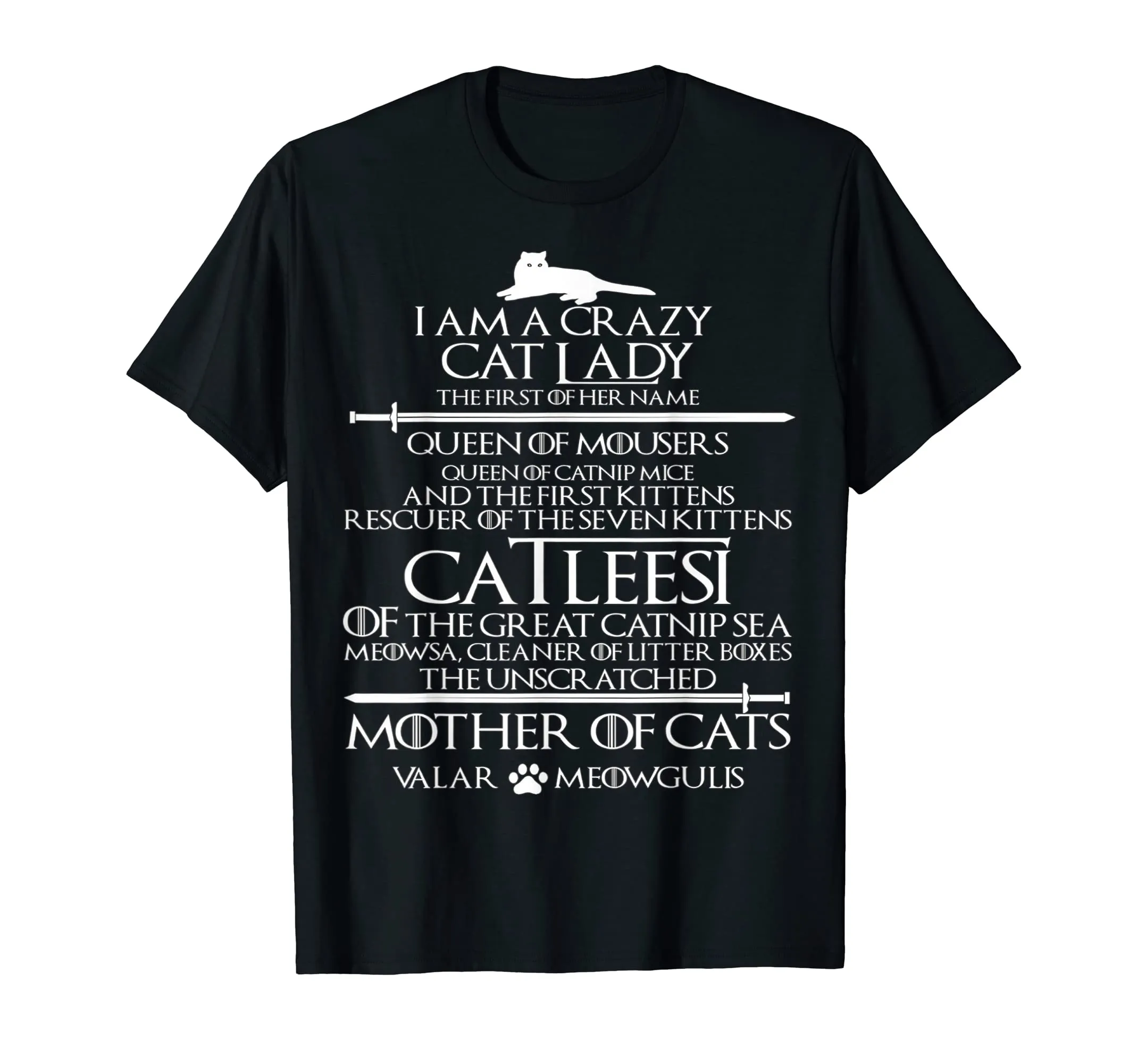 Catleesi Mother Of Cats Funny Cat Lovers Tshirt
