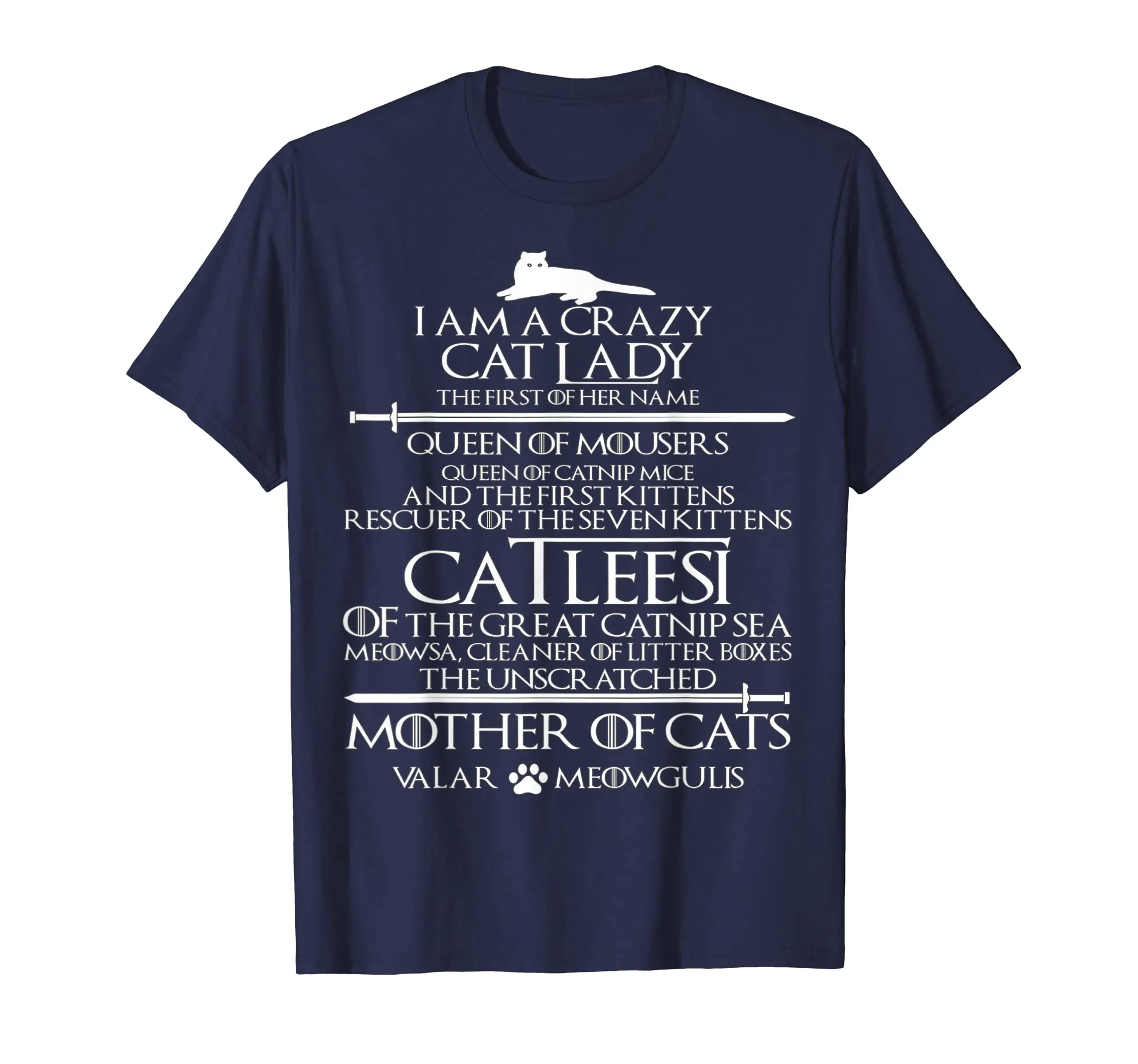 Catleesi Mother Of Cats Funny Cat Lovers Tshirt