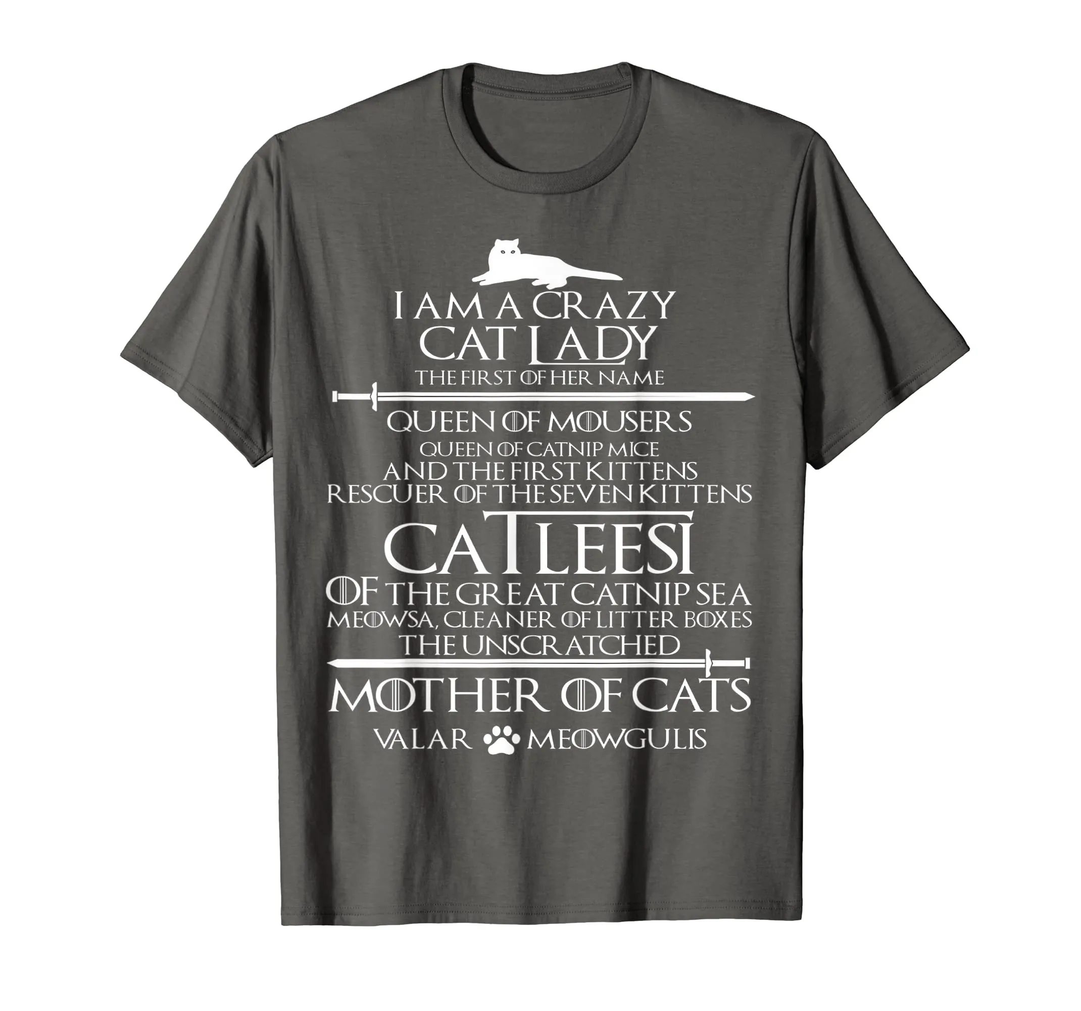 Catleesi Mother Of Cats Funny Cat Lovers Tshirt