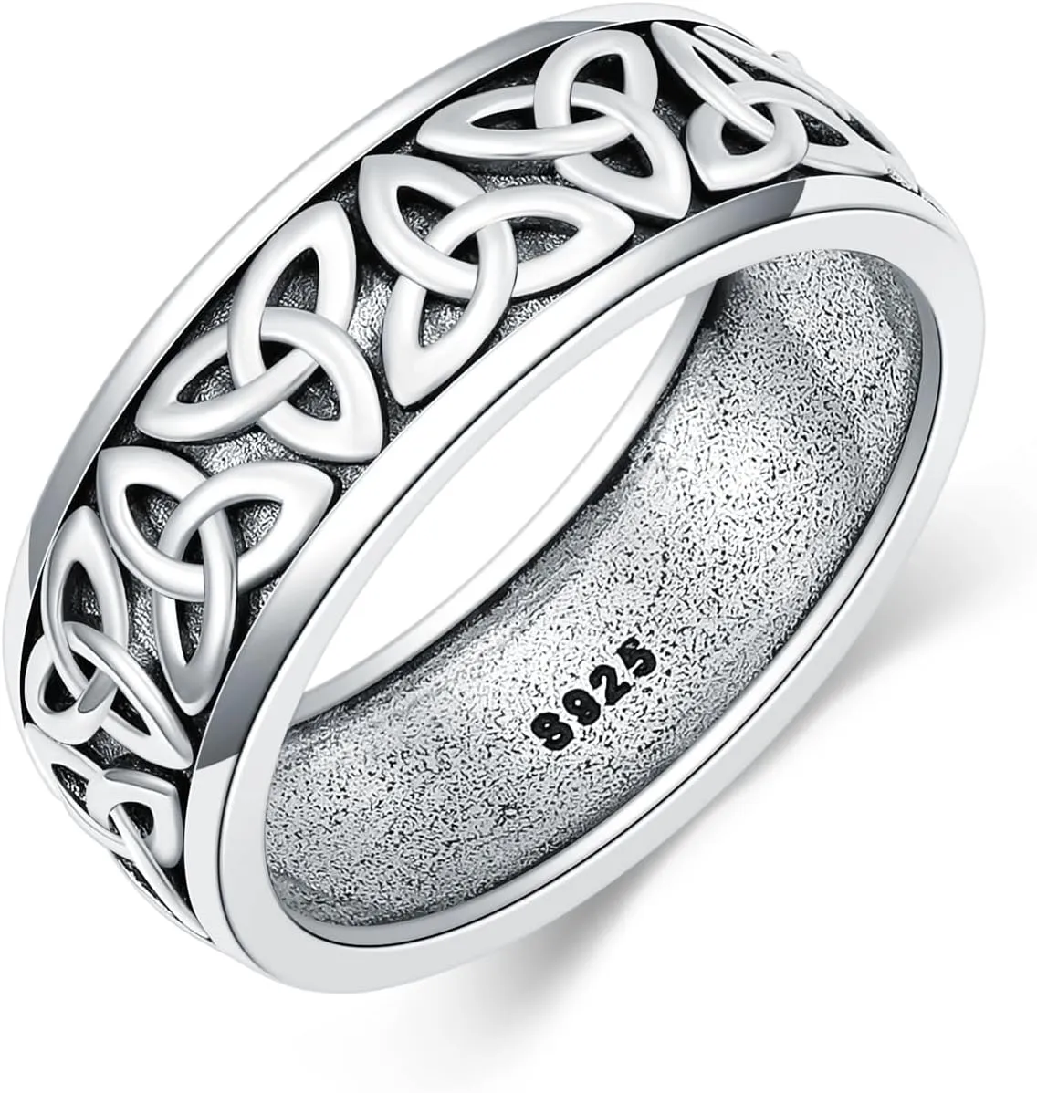 Celtic Knot Ring Sterling Silver 8mm Celtic Knot Wedding Band Ring Gift for Men Women