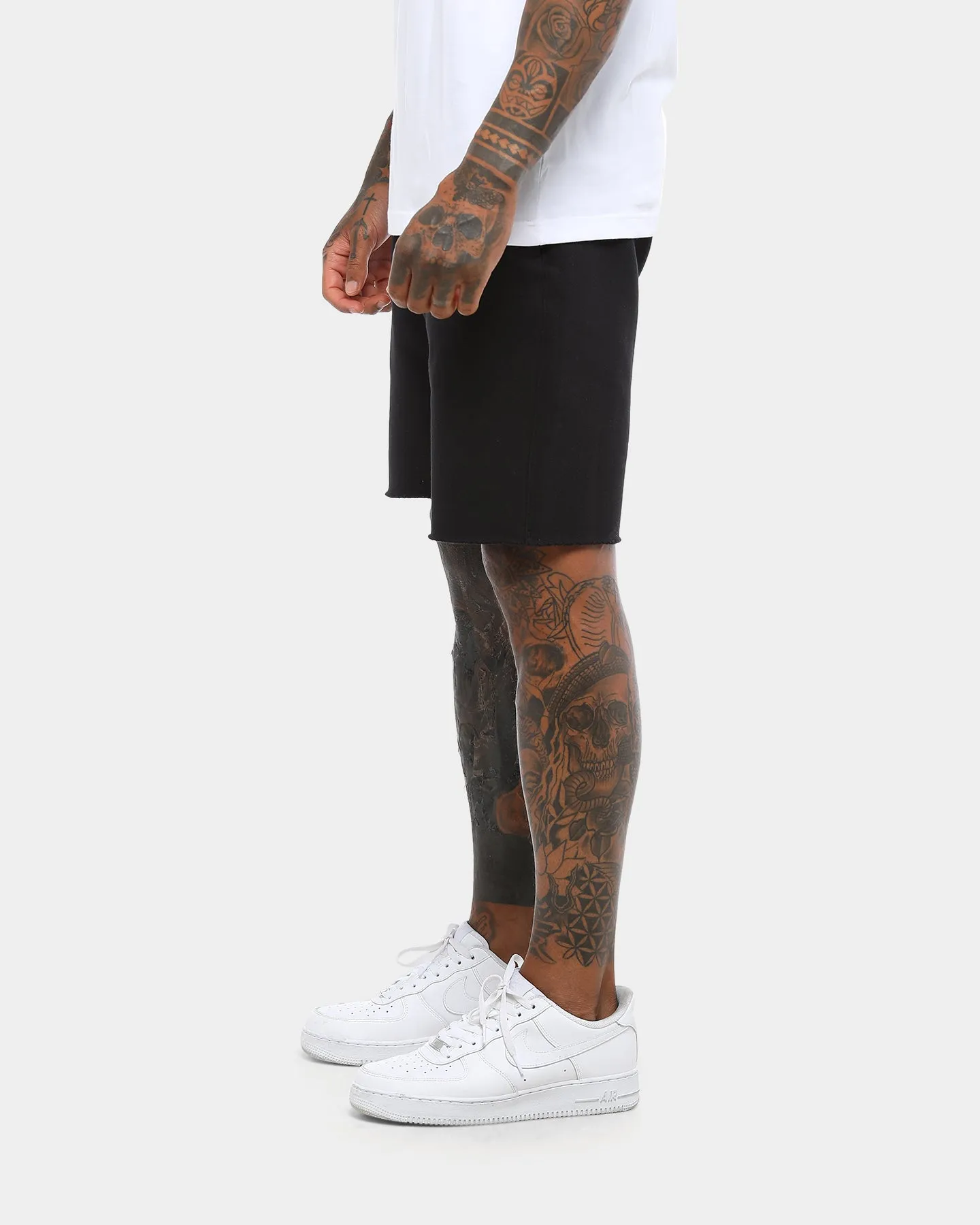 CHAMPION REV WEAVE CUT OFF SCRIPT SHORT BLACK/GOLD