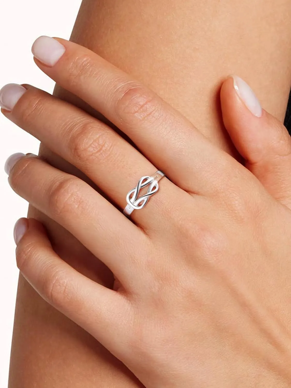 ChicSilver 925 Sterling Silver Rings for Women Love Knot Promise Ring Hypoallergenic Eternity Ring for Women Rings Size 4-12