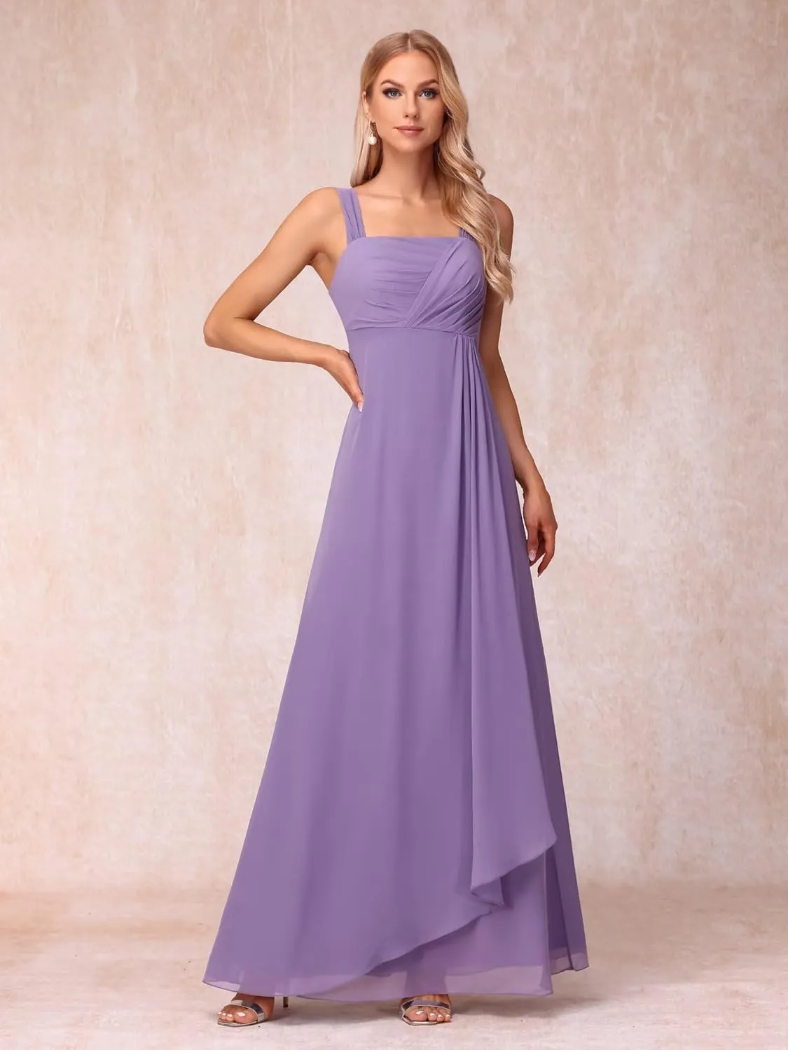 Chiffon 2 Pieces Mother of The Bride Dresses 3/4 Sleeve Formal Evening Dress with Jacket 2025 Hi005
