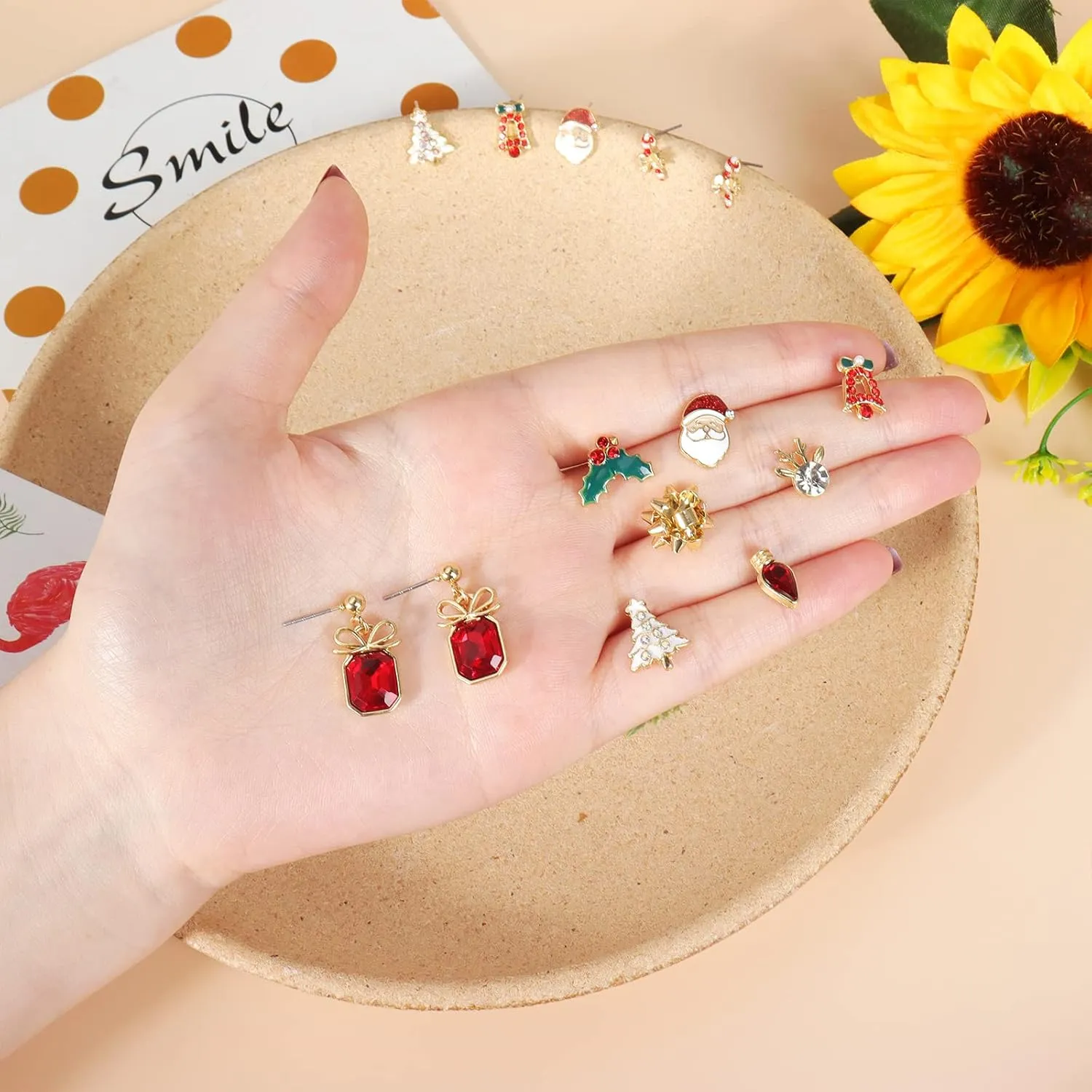 Christmas Earrings for Women Holiday Earrings Christmas Jewelry Surprise Christmas Tree JingleBall Snowman Snowflake Bow Flower Dangle Earrings Stocking Stuffers
