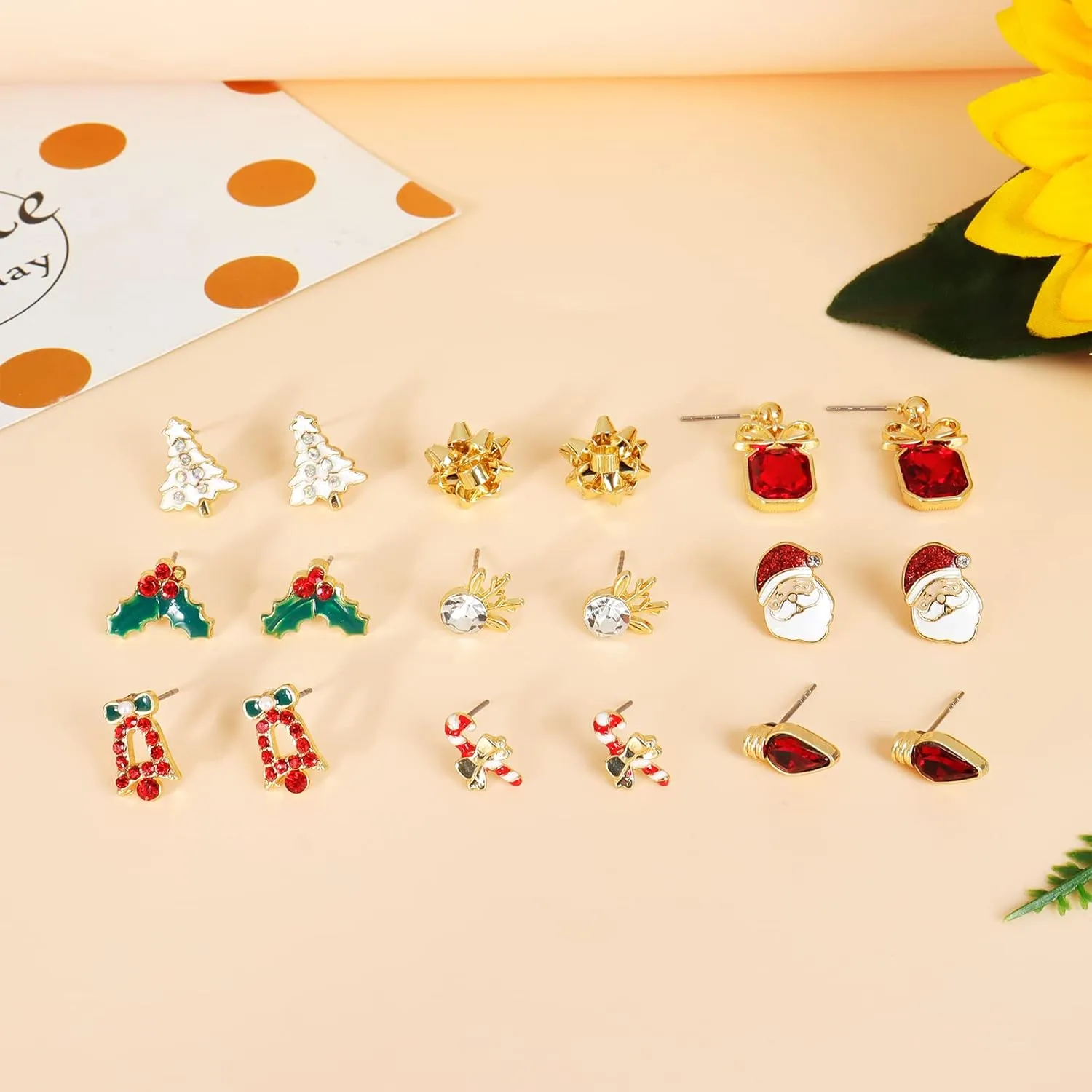 Christmas Earrings for Women Holiday Earrings Christmas Jewelry Surprise Christmas Tree JingleBall Snowman Snowflake Bow Flower Dangle Earrings Stocking Stuffers