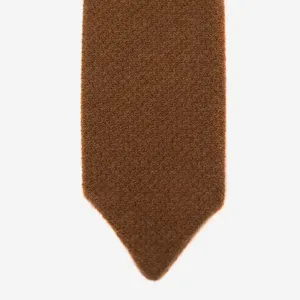 Cinnamon brown wool & cashmere knit tie