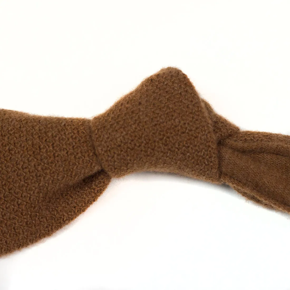 Cinnamon brown wool & cashmere knit tie