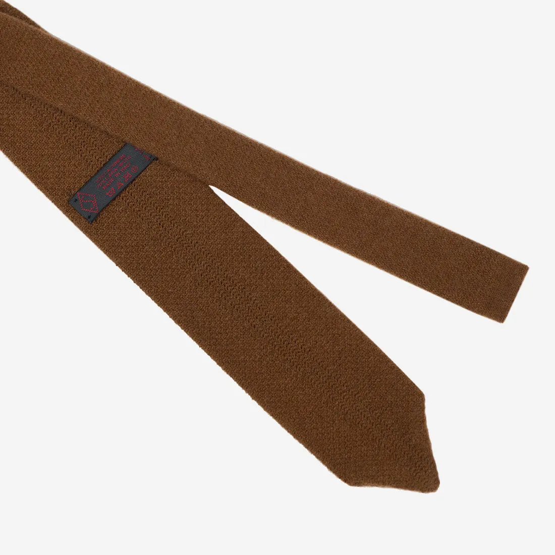 Cinnamon brown wool & cashmere knit tie