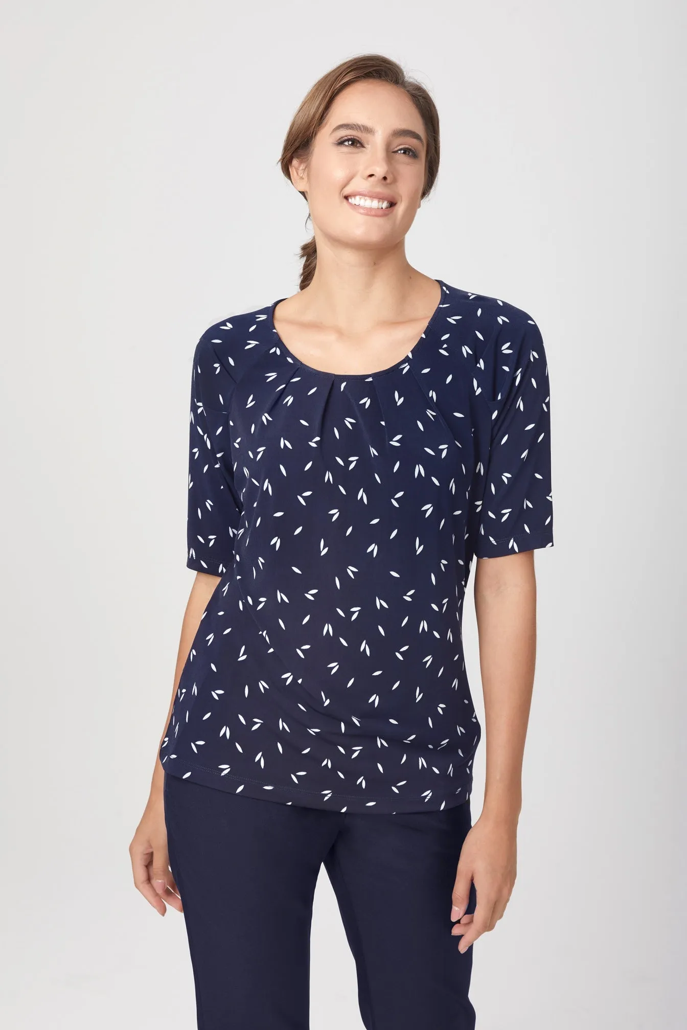 City Collection Petal Print Knit (2277)