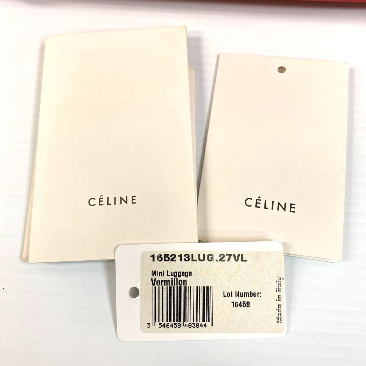 Céline Mini Luggage Vermillion Drummed Calfskin