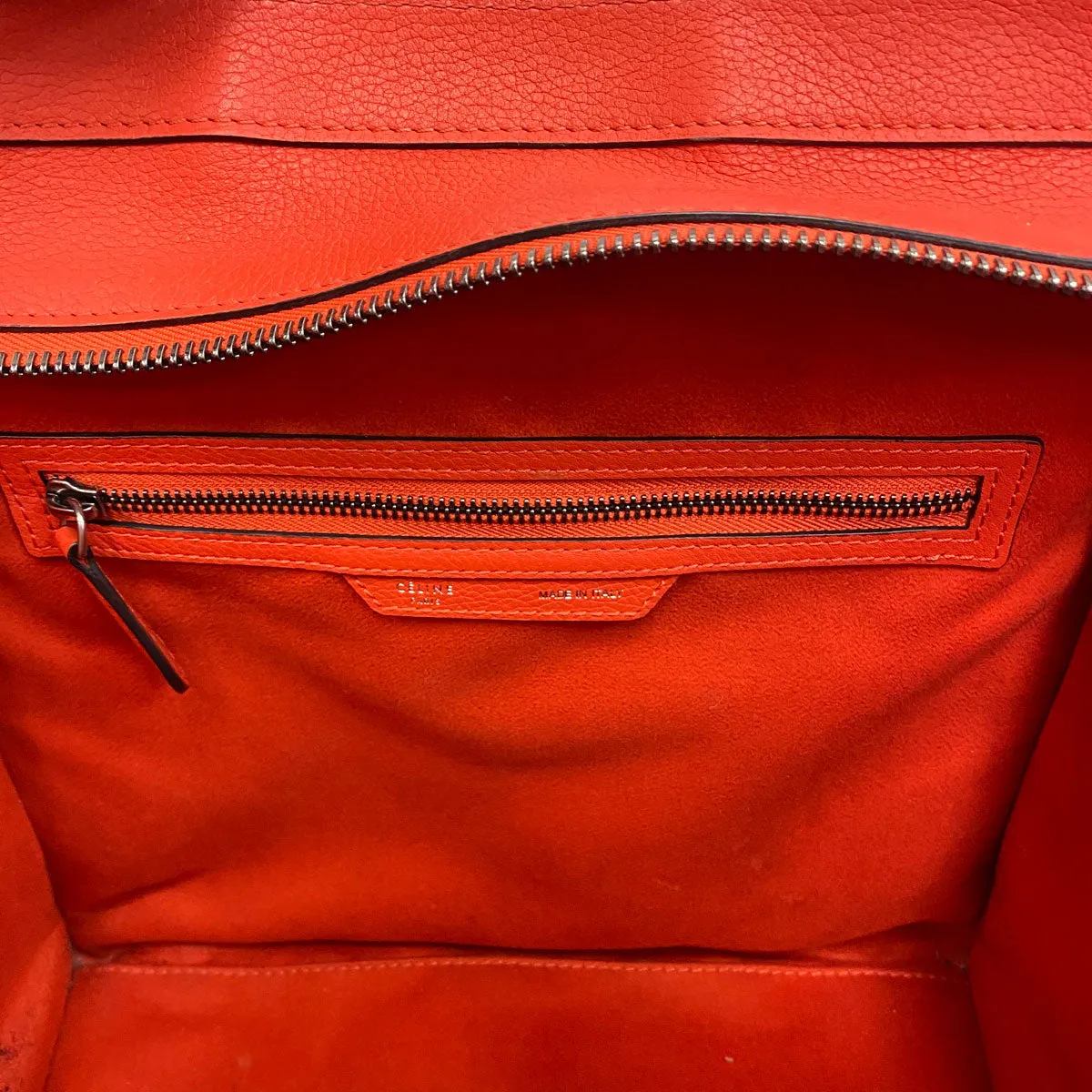 Céline Mini Luggage Vermillion Drummed Calfskin