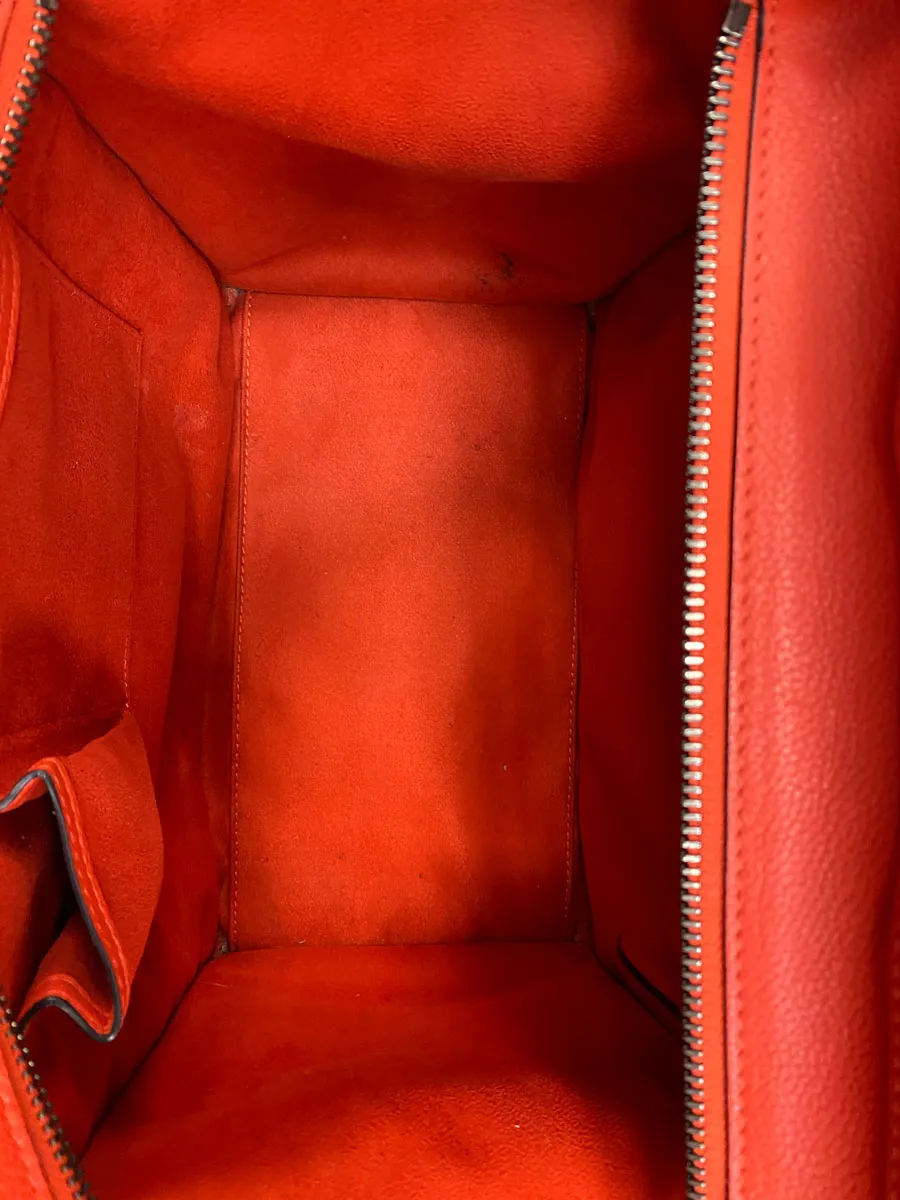 Céline Mini Luggage Vermillion Drummed Calfskin