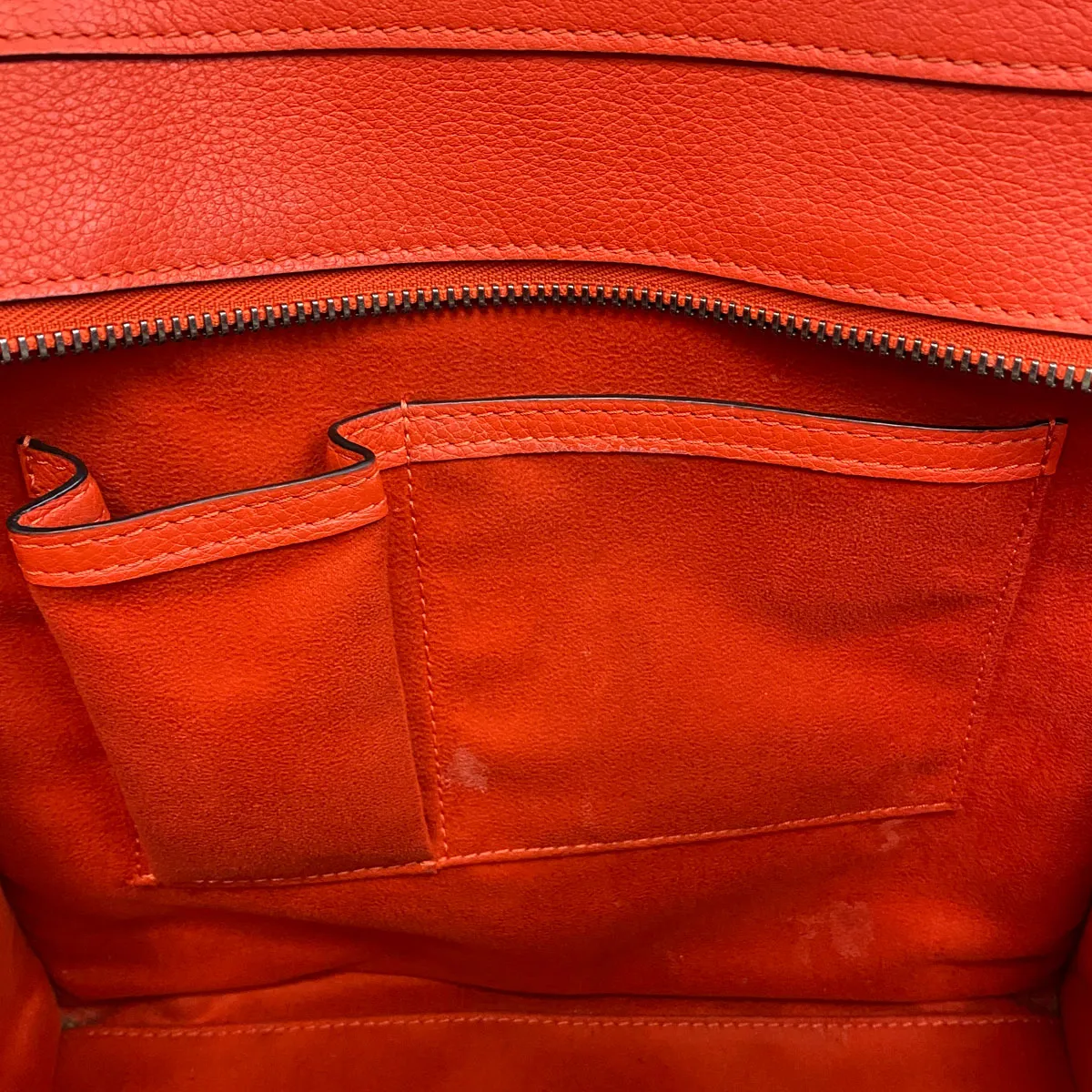 Céline Mini Luggage Vermillion Drummed Calfskin