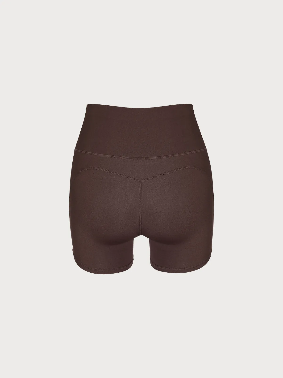 Coffee High Waisted Yoga Shorts 4”